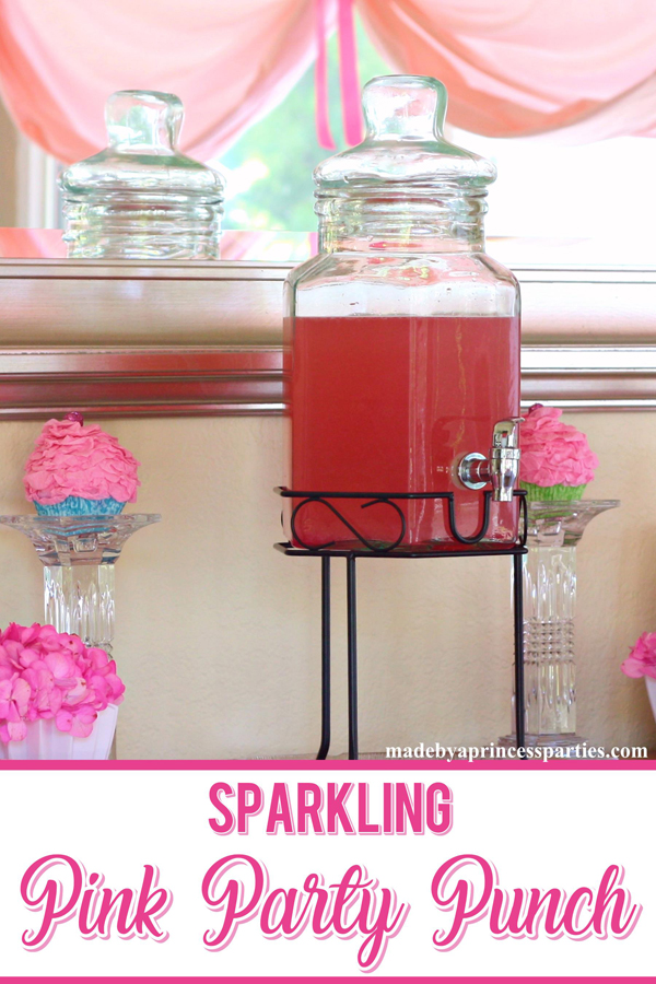 This perfectly pink punch is so delicious and pretty! It's the perfect punch to serve at tea parties. baby showers, bridal showers, and birthday parties. Want to make it extra sparkly? Add some champagne!