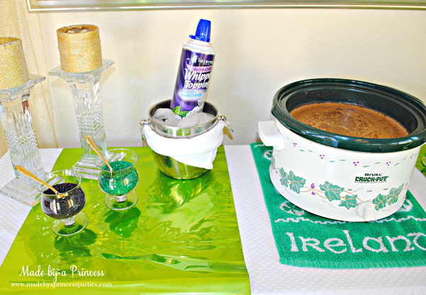 Kids St Patricks Day Party Ideas crock pot hot chocolate bar