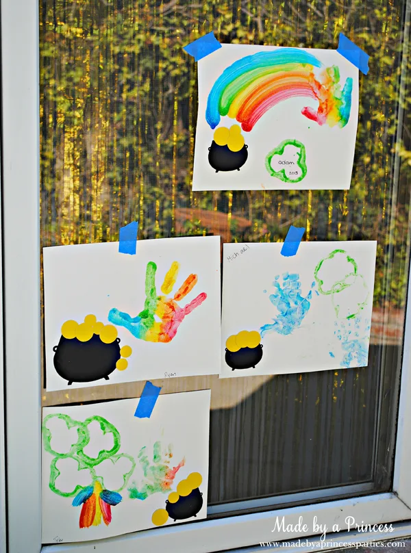 Kids St Patricks Day Party Ideas rainbow hand activity for preschoolers