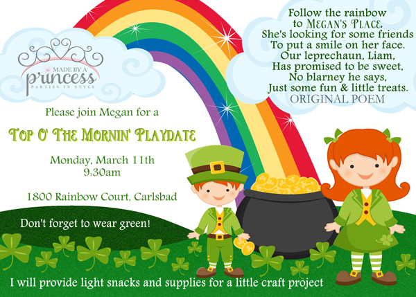 Kids St Patricks Day Party Ideas invitation