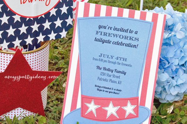 Fun Fireworks Tailgate ~ perfect way to celebrate your 4th of July! | #fourthofjuly #fireworks #tailgate party ideas from @AmysPartyIdeas | @Swoozies