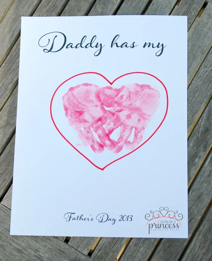 fathers day craft daddy has my heart step5
