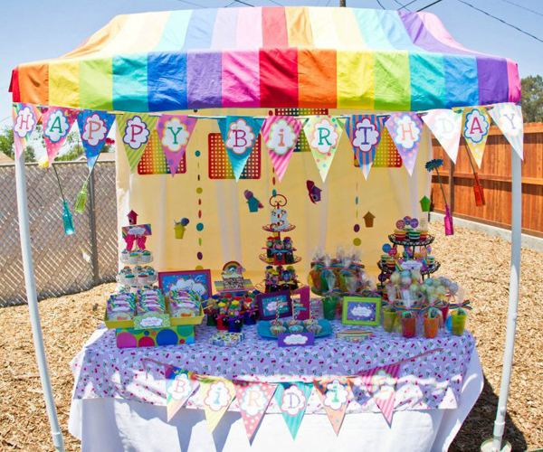 How to Make a PVC Canopy Rainbow themed party