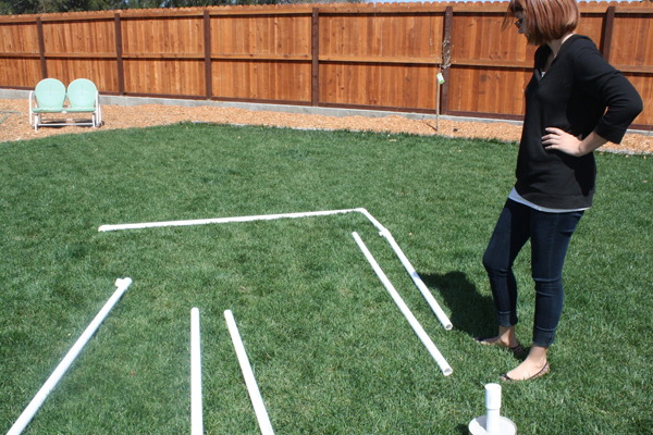 How to Make a PVC Canopy lay pieces out on the ground to keep track of where they go