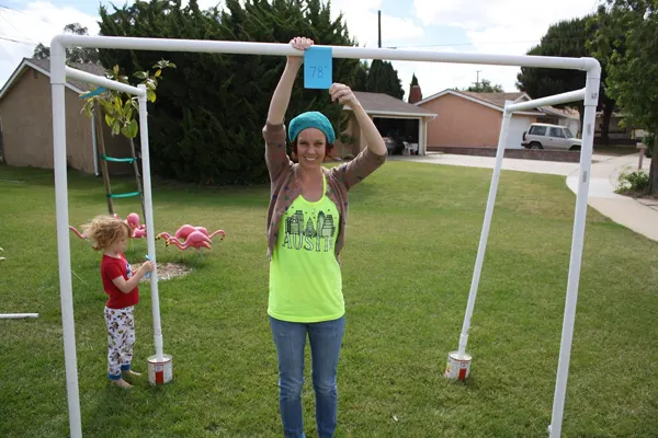 How to Make a PVC Canopy showing the 78in bar