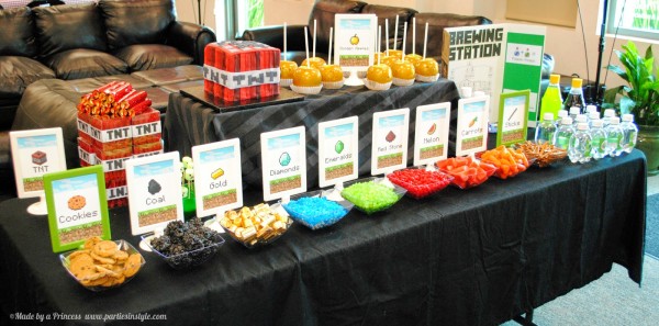 Minecraft birthday decorations for a minecraft themed party