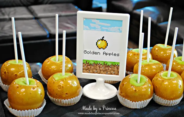 Ultimate Minecraft Birthday Party Food golden apples #minecraft #minecraftparty #minecraftbirthday #bestboyparty