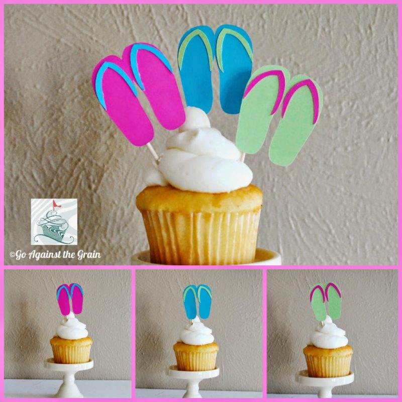 flip flop cupcake toppers
