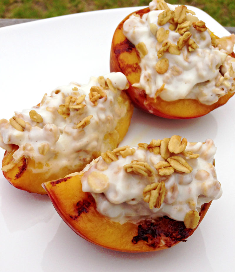 Yogurt and Granola Stuffed Peaches