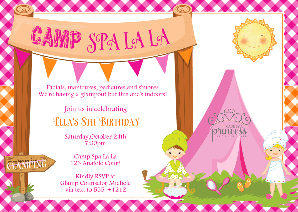 camp spa la la invite