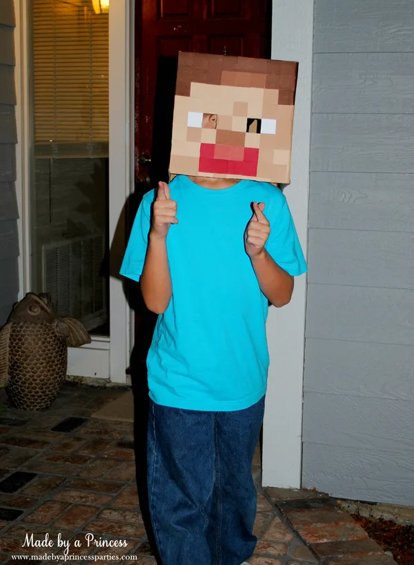 minecraft papercraft steve head costume