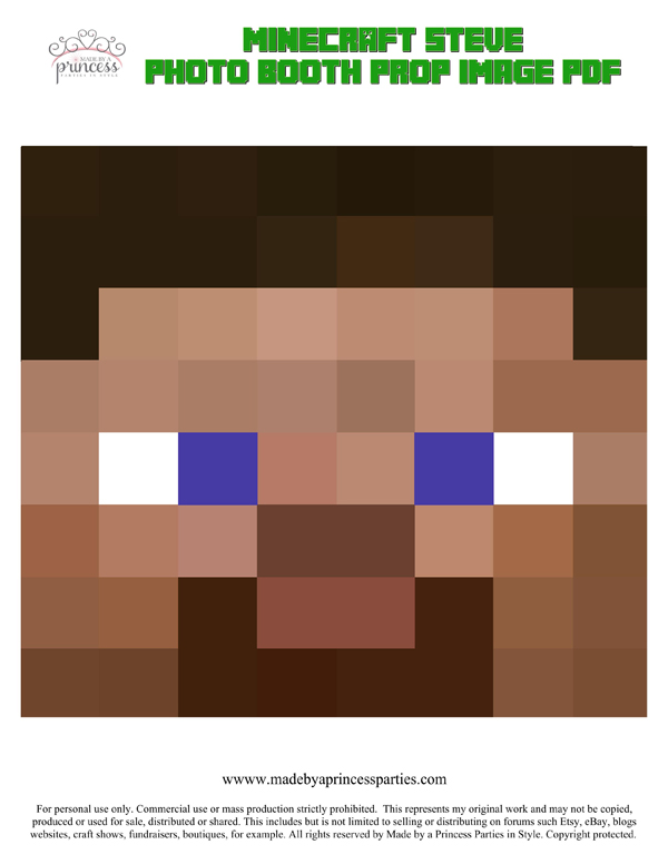 minecraft steve face print out