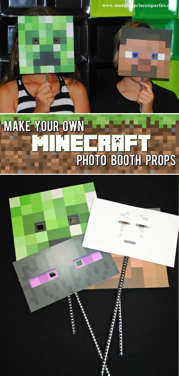 Make Your Own Minecraft Photo Booth Props with just a few supplies