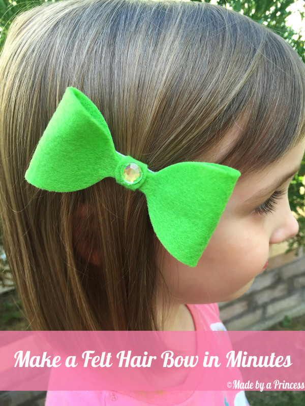 sizzix felt hair bow green bow