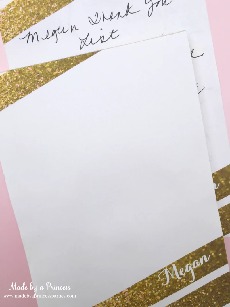 tiny prints gold note pad