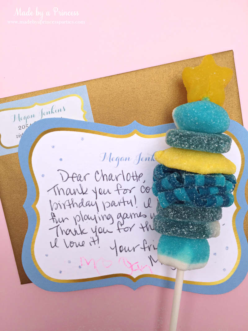 tiny prints thank you note and candy kabob
