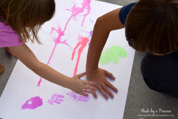 made by a princess chalk paint handprints