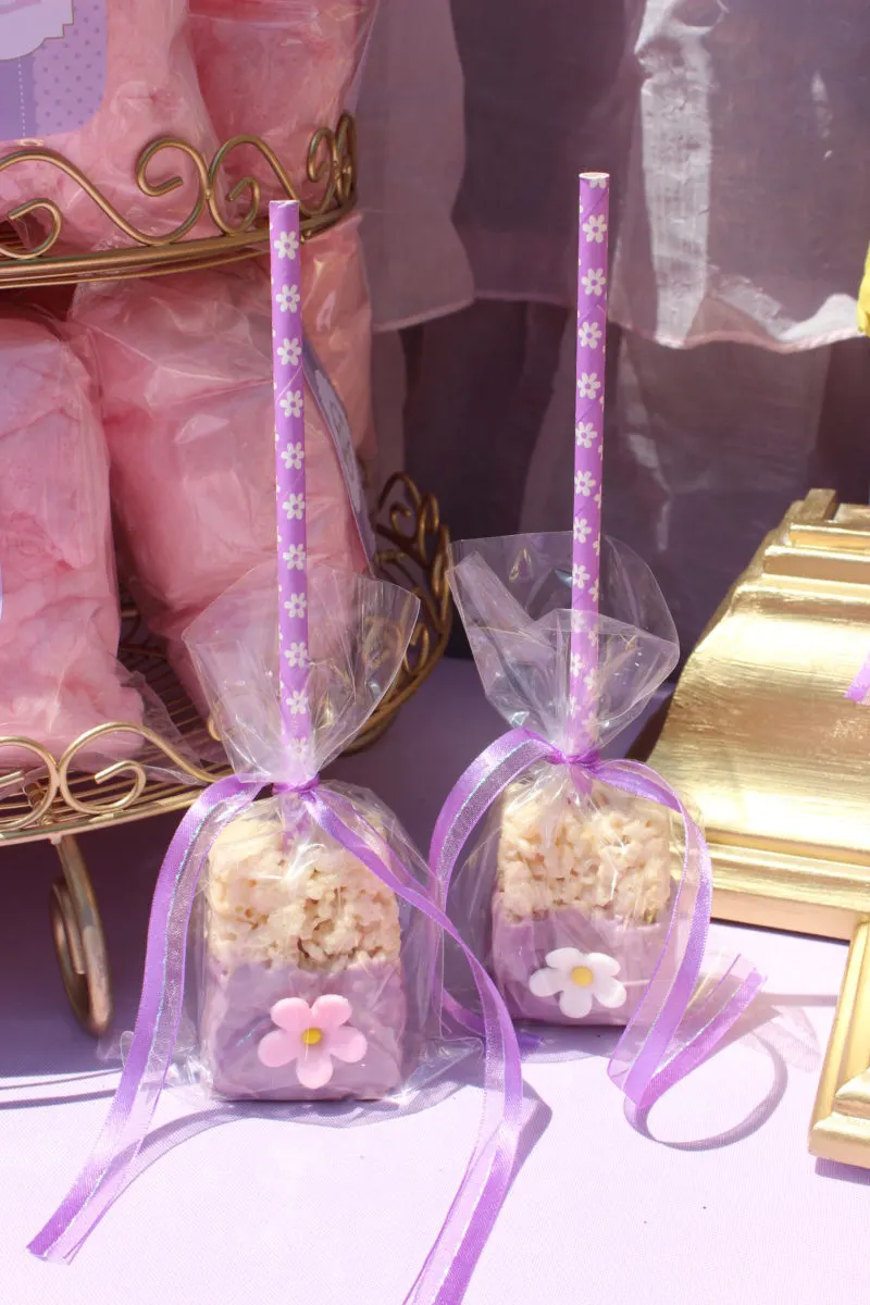 best day ever rapunzel party by tabletop treats rice krispy treats