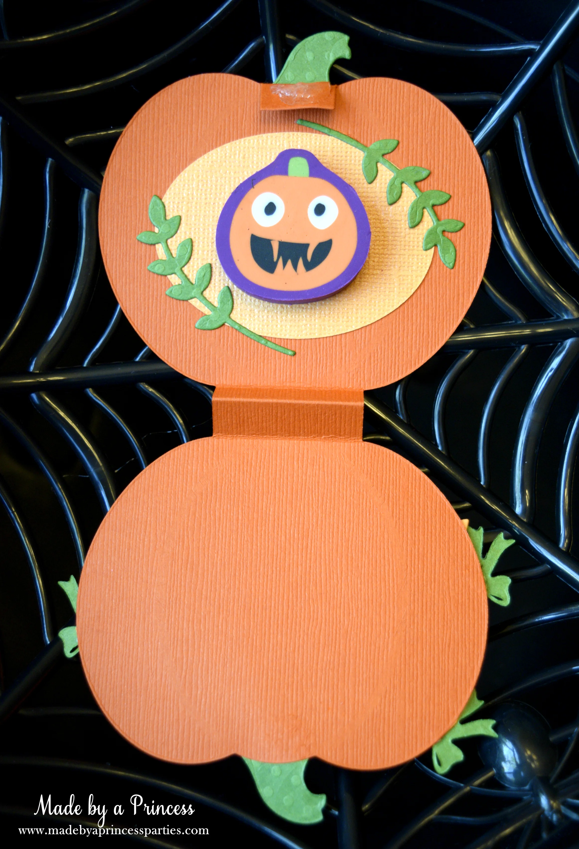 sizzix pumpkin favor inside with eraser