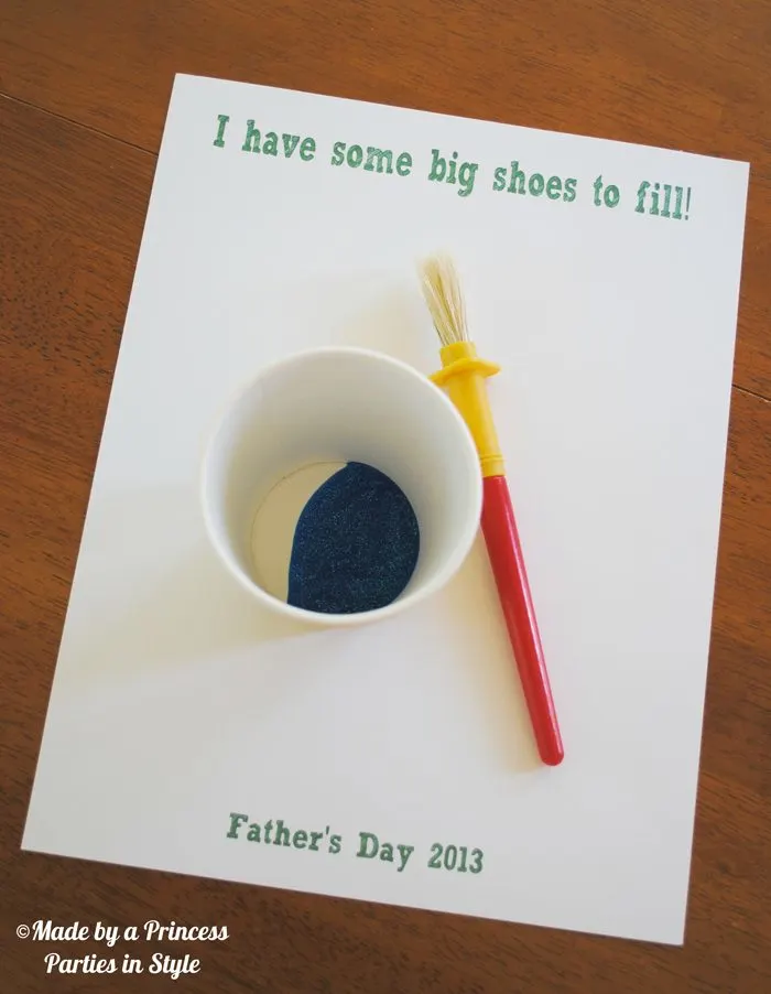 fathers day craft big shoes to fill step 1