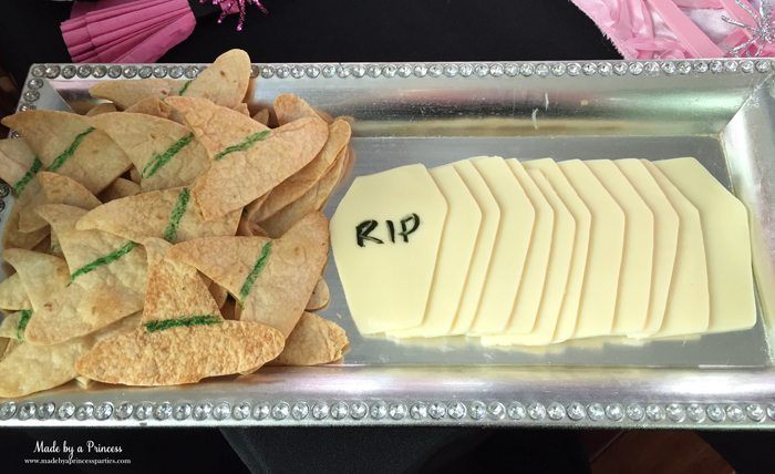witch tea party crackers and cheese