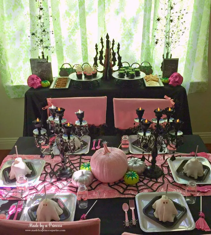 witch tea party early morning set up
