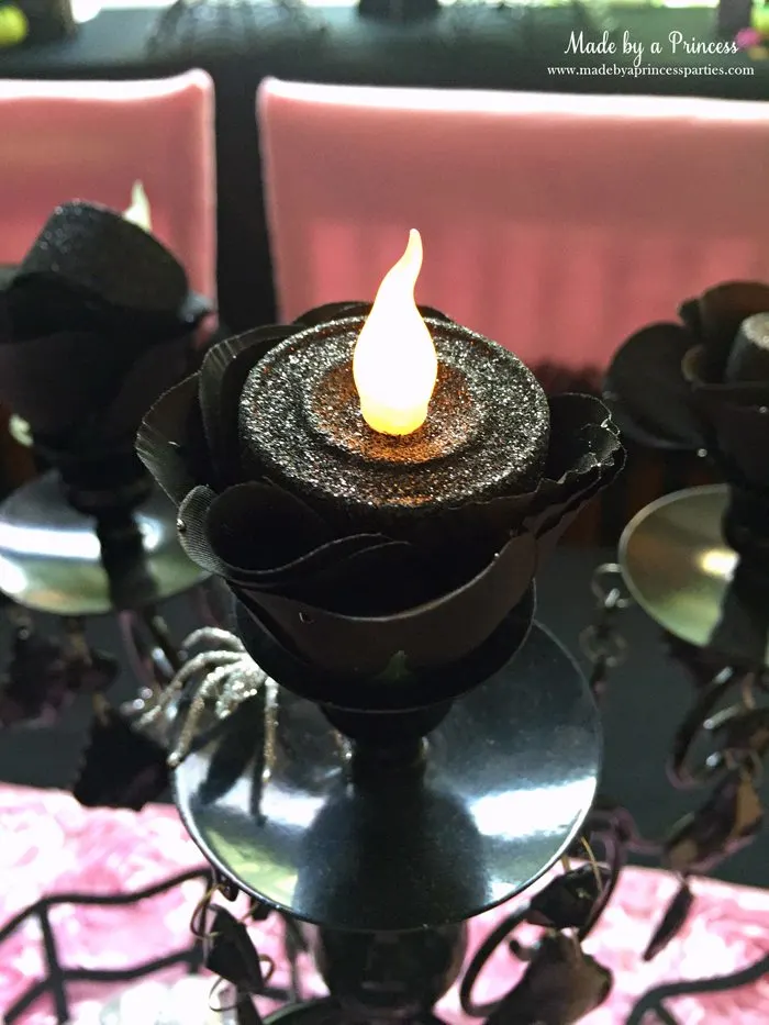 witch tea party rose candle