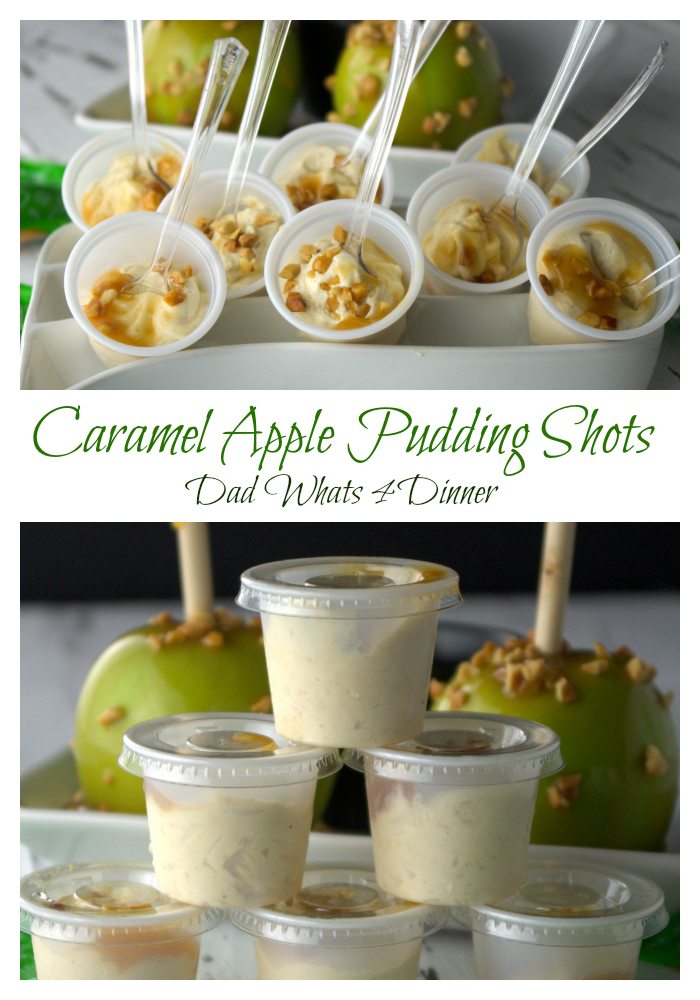 caramel apple pudding shots dad whats 4 dinner
