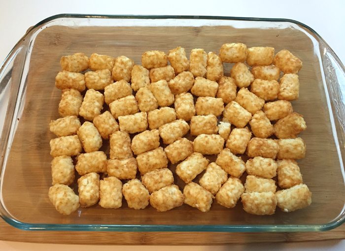 Start with a layer of tater tots for this Christmas morning casserole
