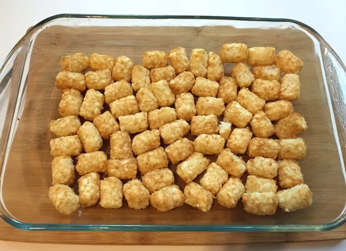 Start with a layer of tater tots for this Christmas morning casserole