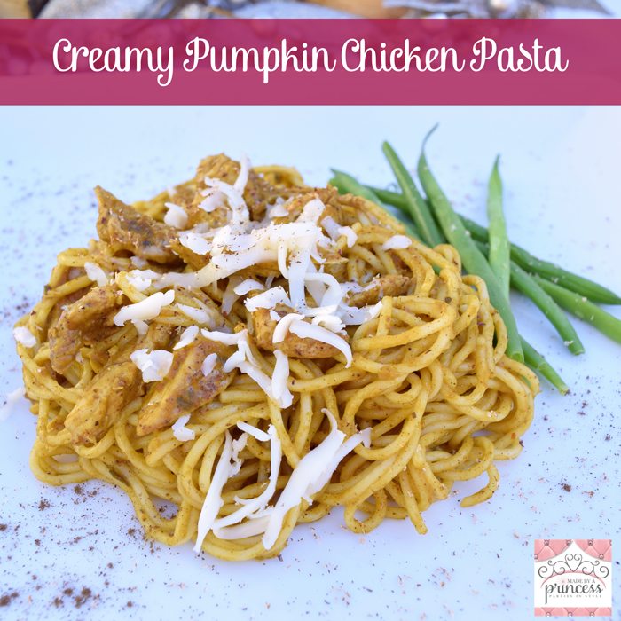 creamy pumpkin chicken pasta sq