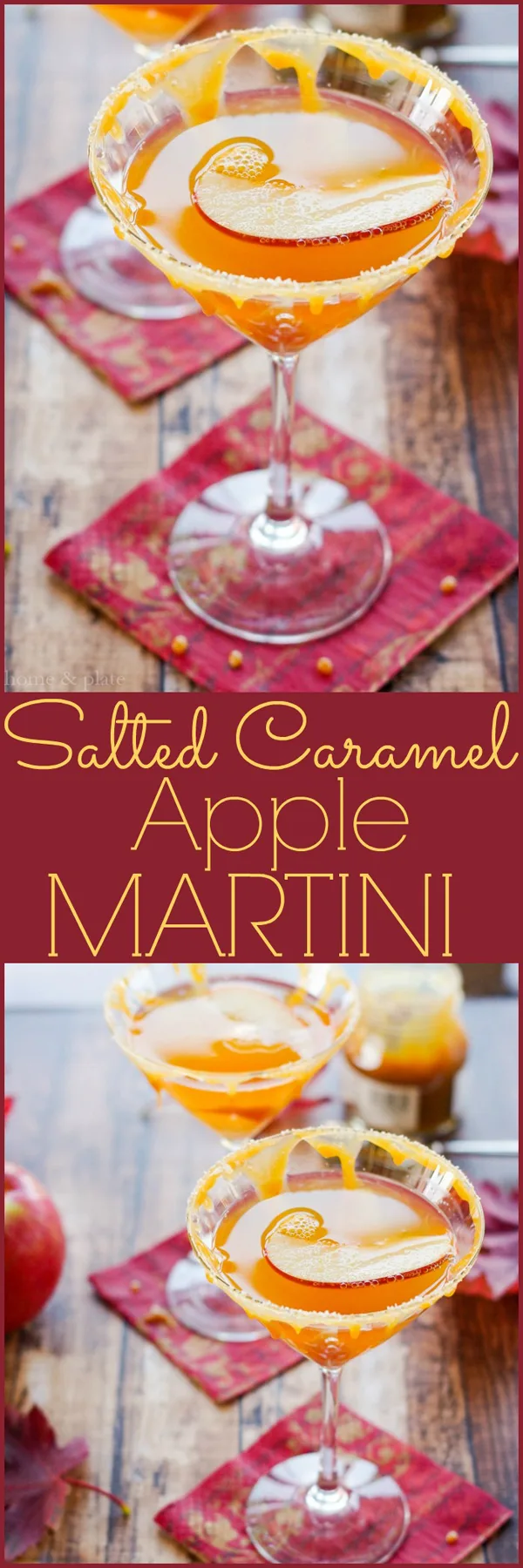 salted caramel apple martini home and plate