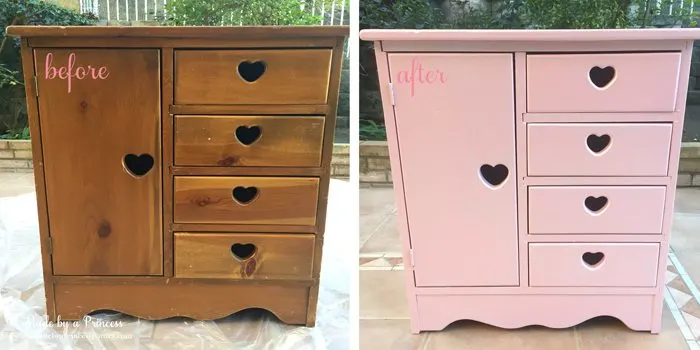 antique cabinet pink pearl makeover before and after