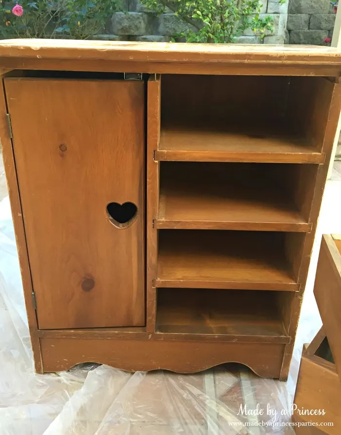 antique cabinet pink pearl makeover inside