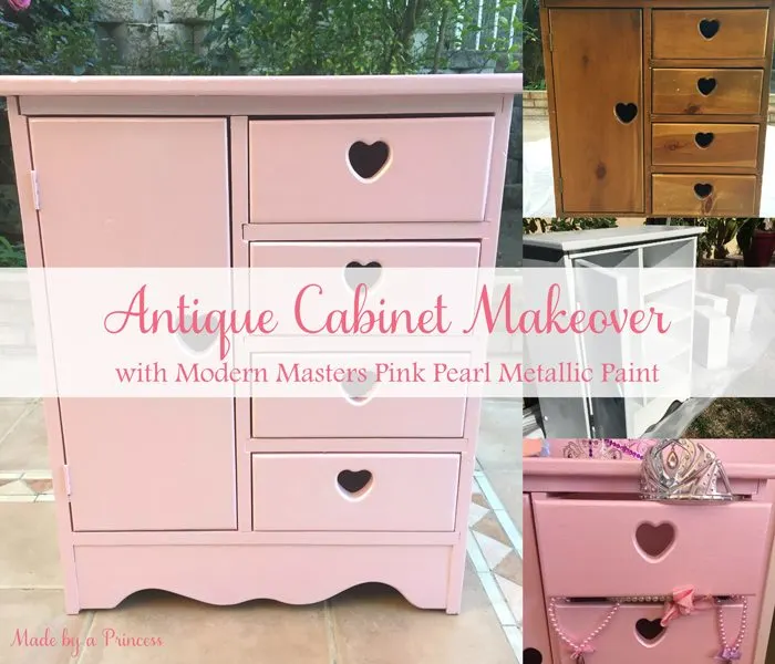 antique cabinet pink pearl makeover main