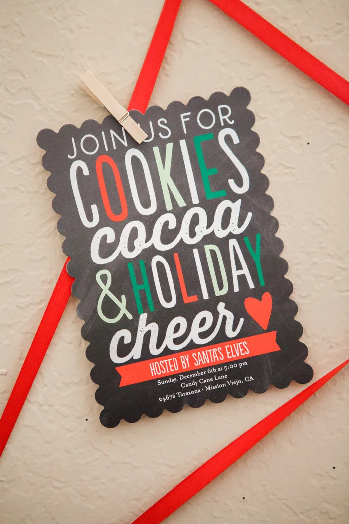candy cane lane christmas party cookies cocoa invite