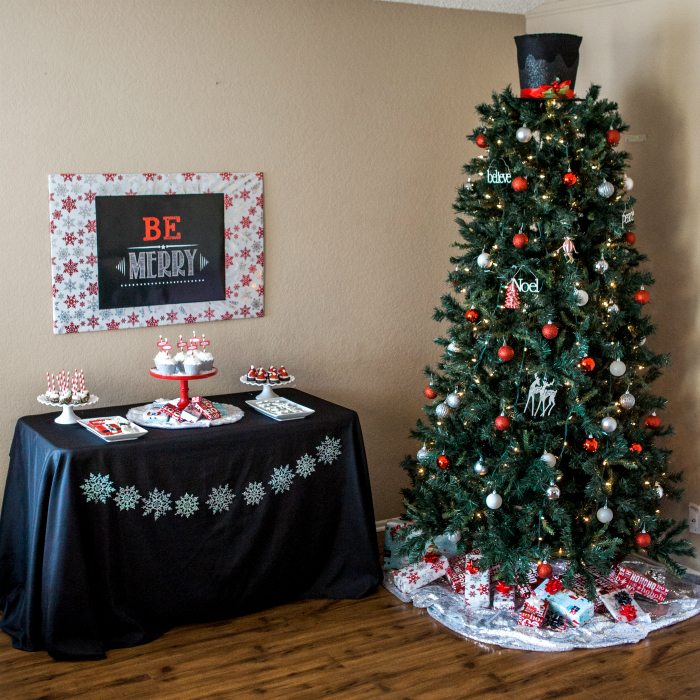 candy cane lane christmas party dessert table and tree