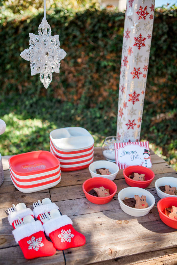 candy cane lane christmas party smores kit with reindeer peeps