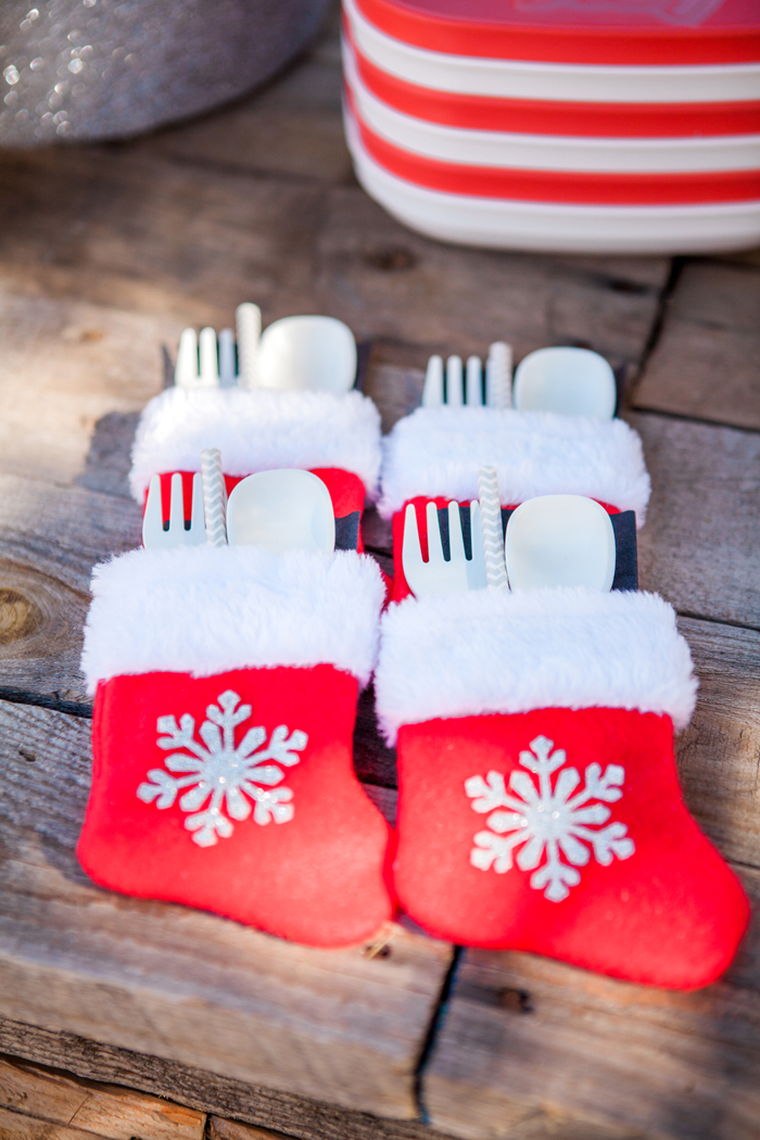 candy cane lane christmas party stocking utensils