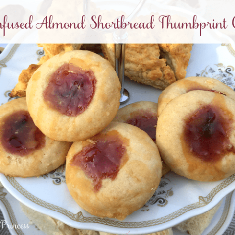 Tea Infused Almond Shortbread Thumbprint Cookies