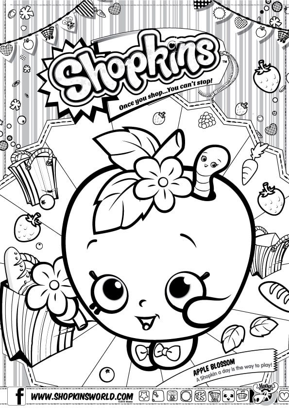 Shopkins Coloring Pages Season 1 Apple Blossom