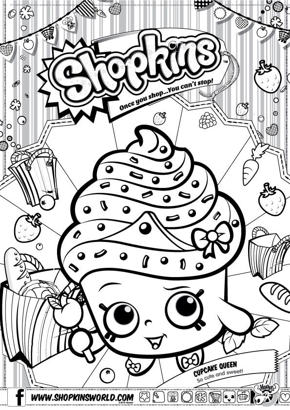 Shopkins Coloring Pages Season 1 Cupcake Queen - Made by A Princess