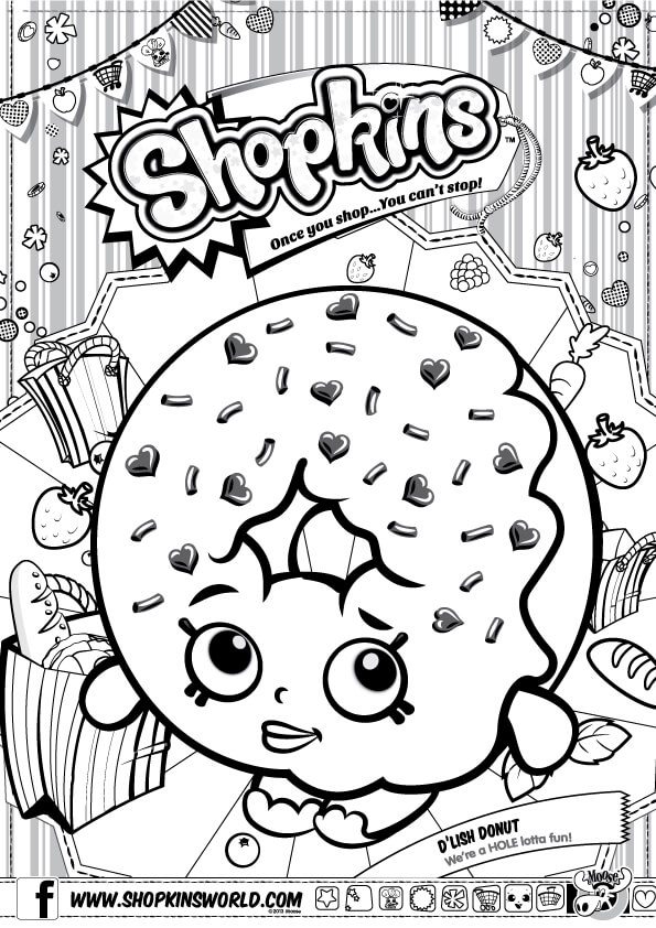 Shopkins Coloring Pages Season 1 D'Lish Donut