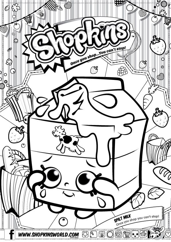 Shopkins Coloring Pages Season 1 Spilt Milk