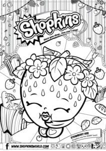 Shopkins Coloring Pages Season 1 Strawberry Kiss