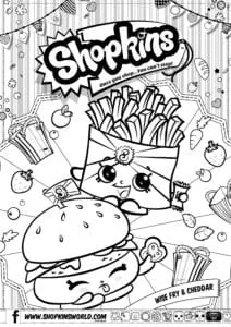 Shopkins Coloring Pages Season 3 Wise Fry Cheddar