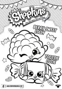 Shopkins Coloring Pages Season 4 Berry Sweet Lolly Tootsie Cutie