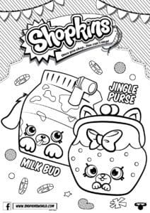 Shopkins Coloring Pages Season 4 Petkins Jingle Purse Milk Bud