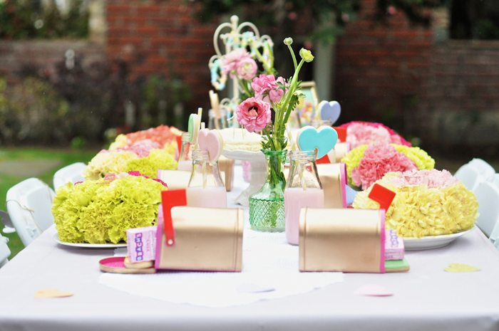 Valentines Day Garden Party guest table