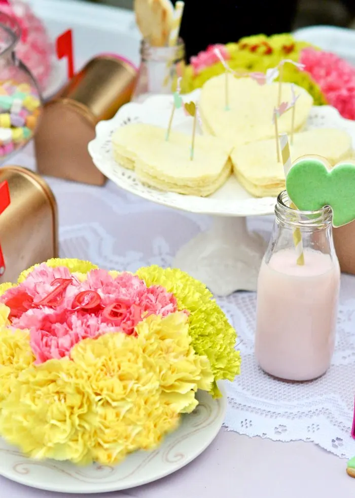 Valentines Day Garden Party heart sandwiches